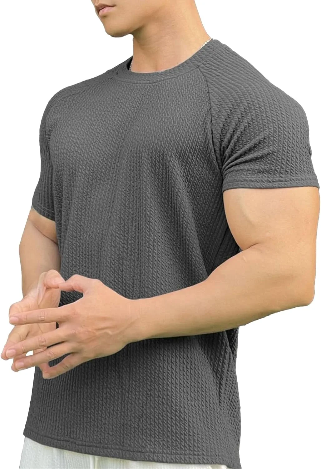 

Мужская футболка с коротким рукавом Slim Fit QOAAIE