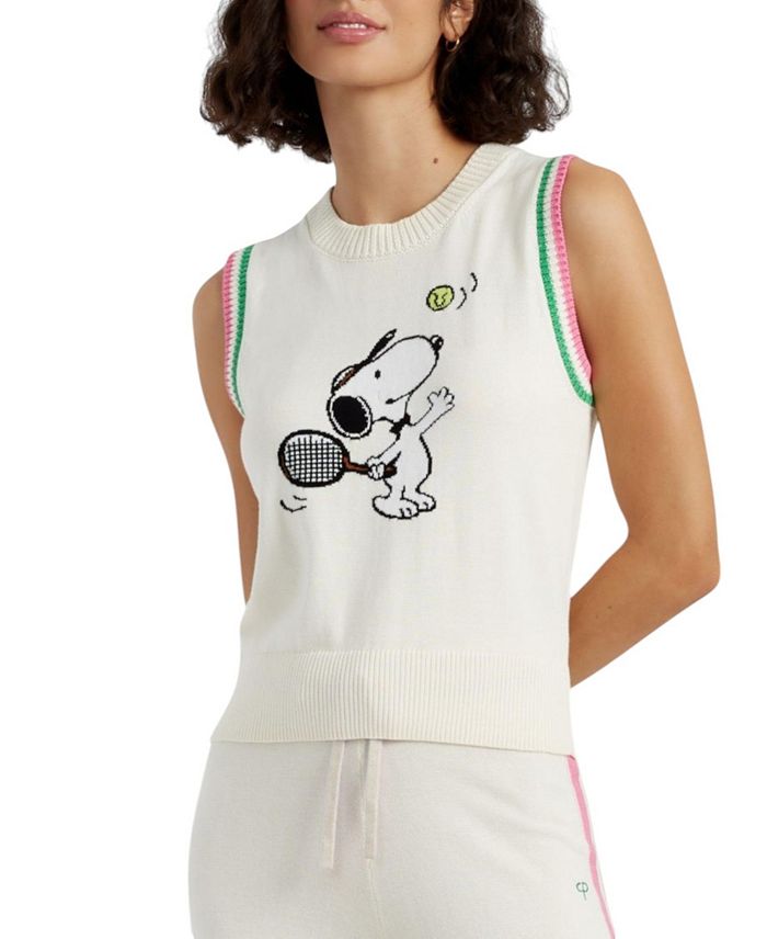 

Женская хлопковая майка Peanuts Racquet Club Chinti & Parker, слоновая кость/кремовый