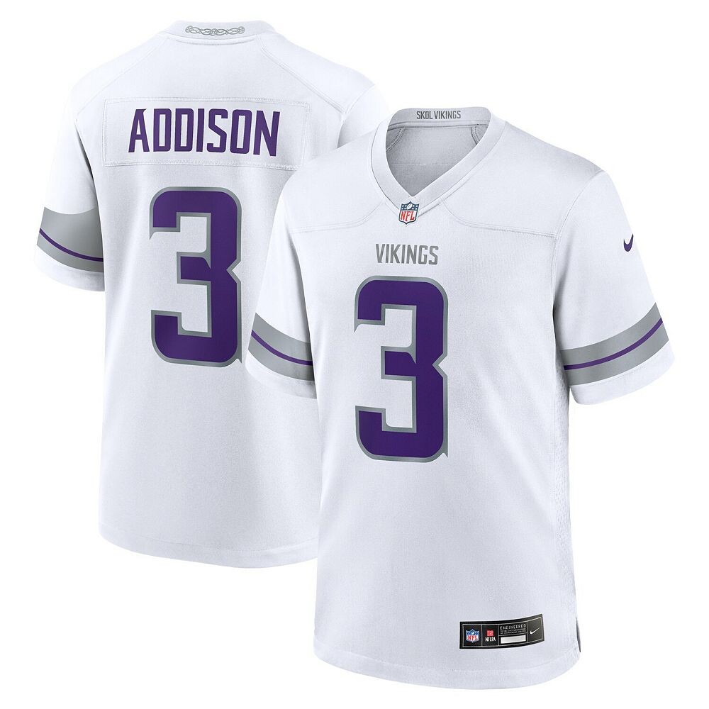 

Мужская футболка Nike Jordan Addison White Minnesota Vikings Alternate Game Player, цвет Mvk White