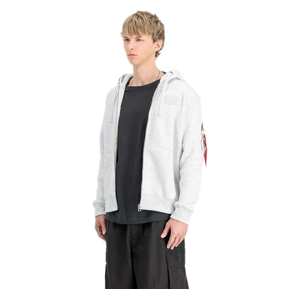 

Худи Alpha Industries Back Print Zip, серый