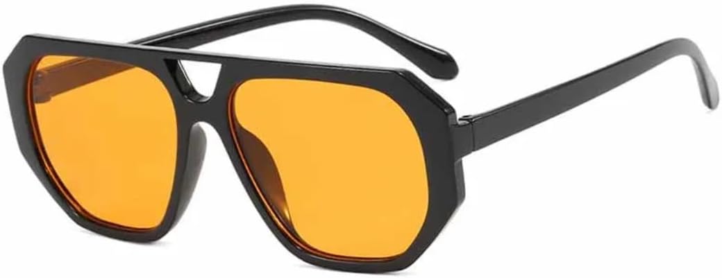 

Солнцезащитные очки с защитой UV400 | Большая оправа, двойная перемычка, цветные линзы | Для женщин и мужчин, для занятий спортом на открытом воздухе и вождения DSVIGF, Black Orange