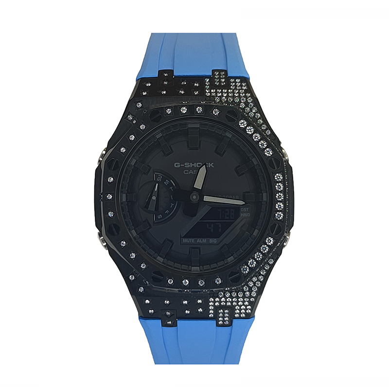 

CASIO Часы Men Liquid Crystal/Analog Dual Display Series Black Watch, Black Star Diamond Lake Blue