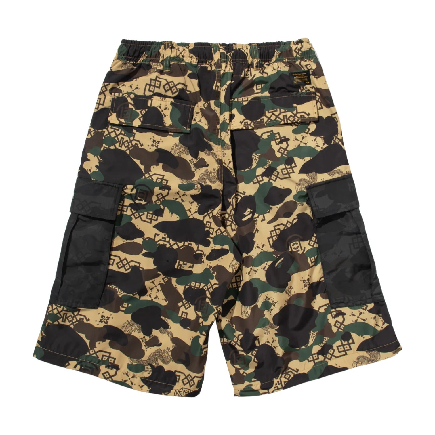 A Bathing Ape Брюки-карго BAPE X Clot Camo с отстегивающимися штанинами, свободного кроя, цвет «желтый» — фото 4