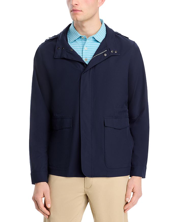 

Откройте для себя полевой пиджак Regular Fit со съемным капюшоном Peter Millar, синий