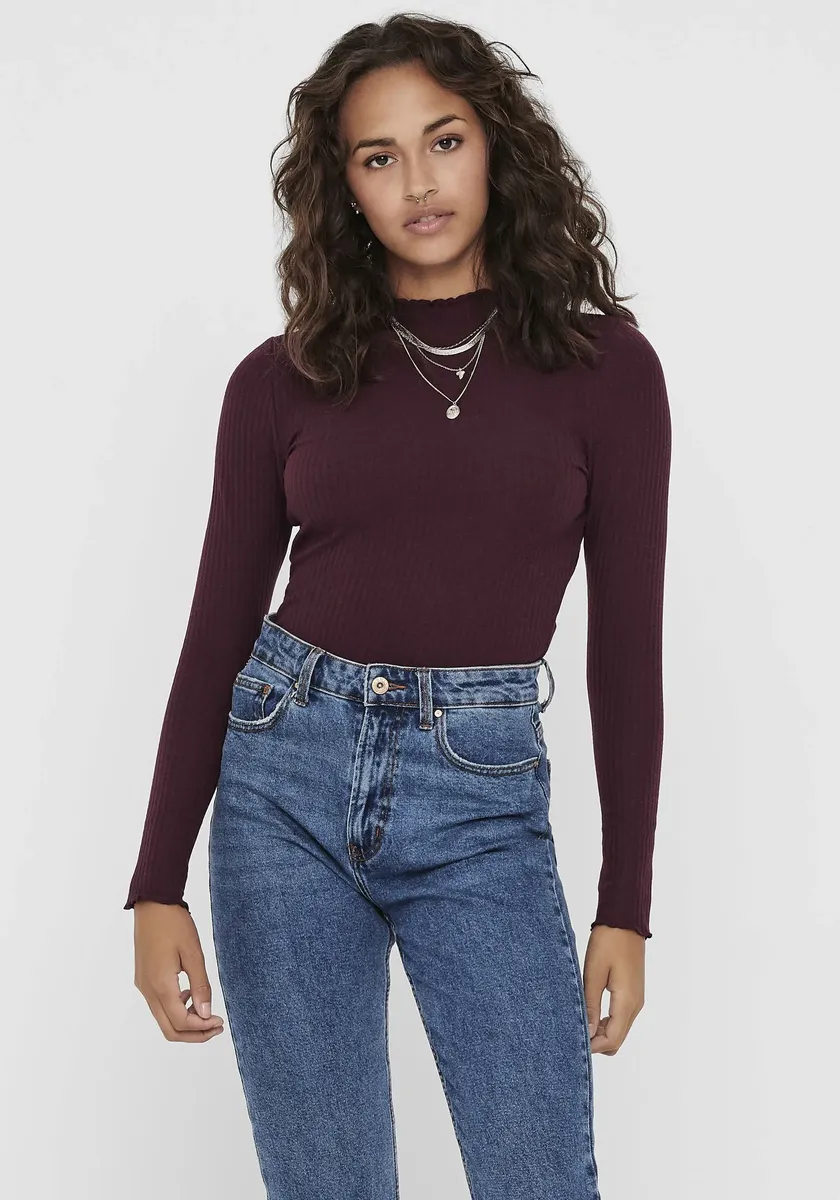 

Only рубашка с длинными рукавами "ONLEMMA L/S HIGH NECK TOP", цвет Madder Brown
