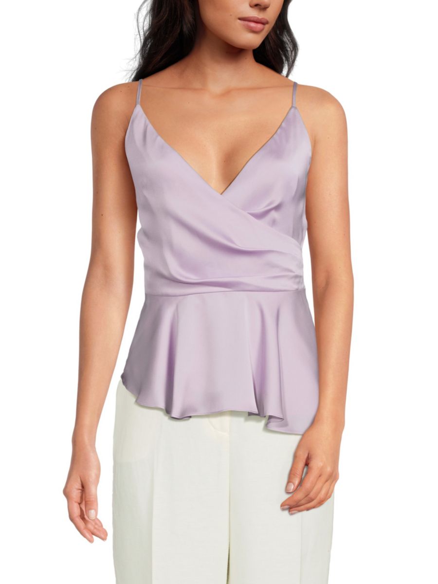 

Атласный топ с баской BCBGMAXAZRIA, цвет Lilac