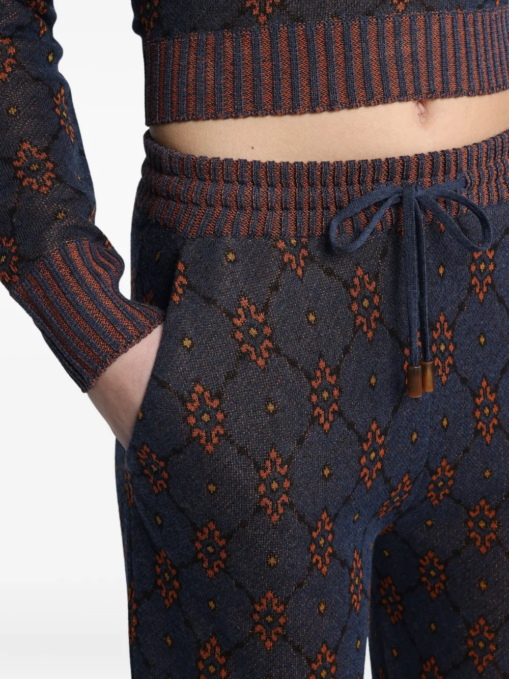 Узорчатые трикотажные брюки ETRO, черный — фото 4