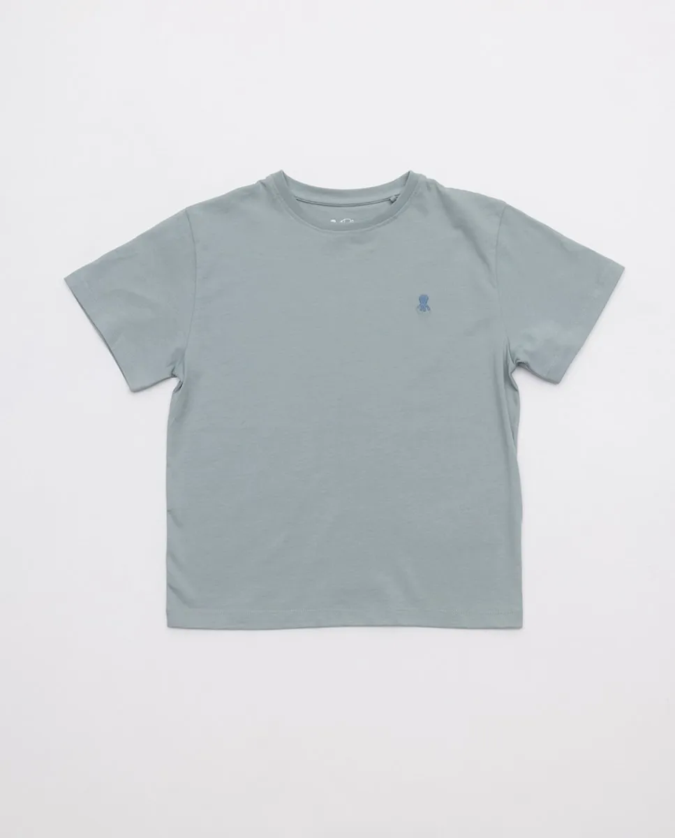 

Детская футболка с коротким рукавом и круглый воротник El Pulpo, синий