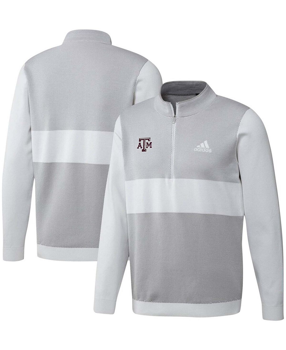 

Мужская серая трикотажная куртка с молнией без четверти Texas A M Aggies adidas