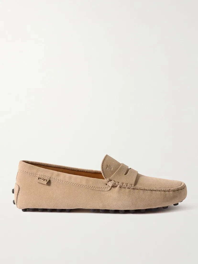 Замшевые лоферы Gommino TOD'S, бежевый