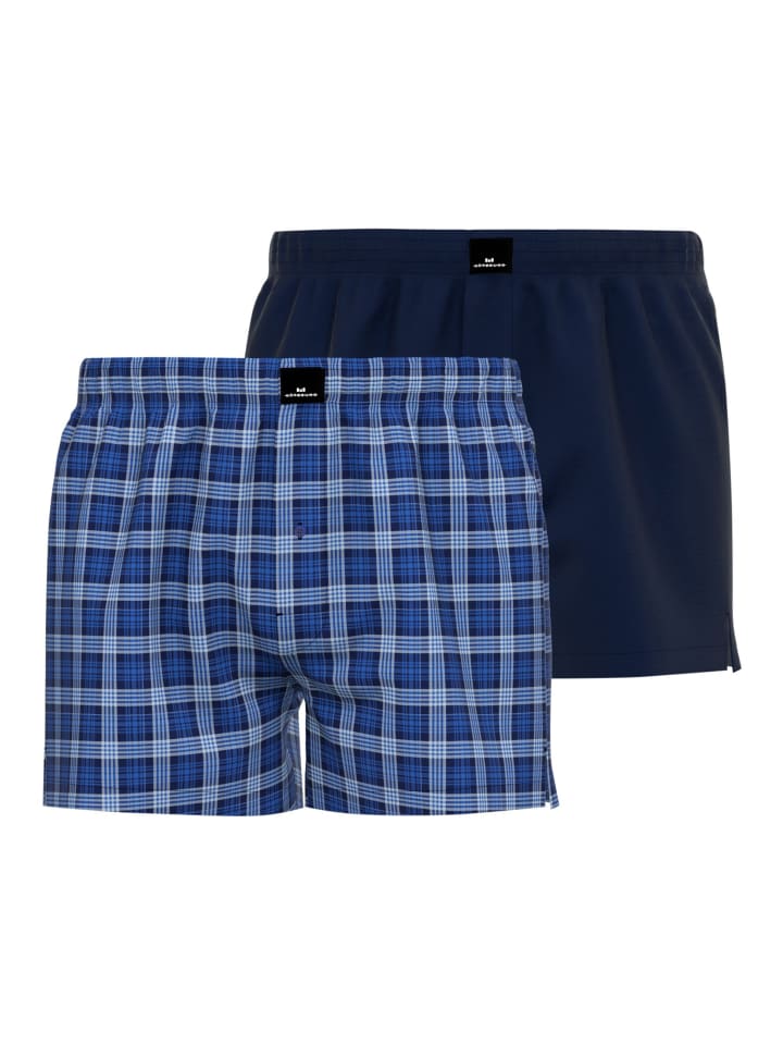 

Götzburg Комплект из двух боксерских шорт Clubhouse, сине-средней клетки