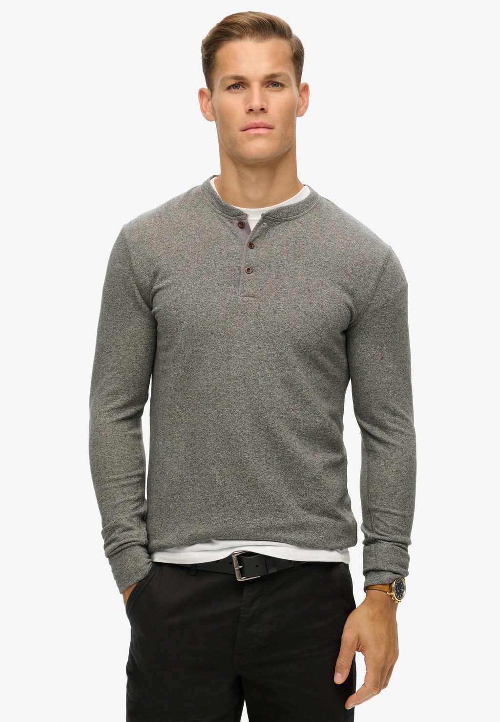 

Топ с длинными рукавами THE MERCHANT STORE GRANDAD Superdry, темно-серый