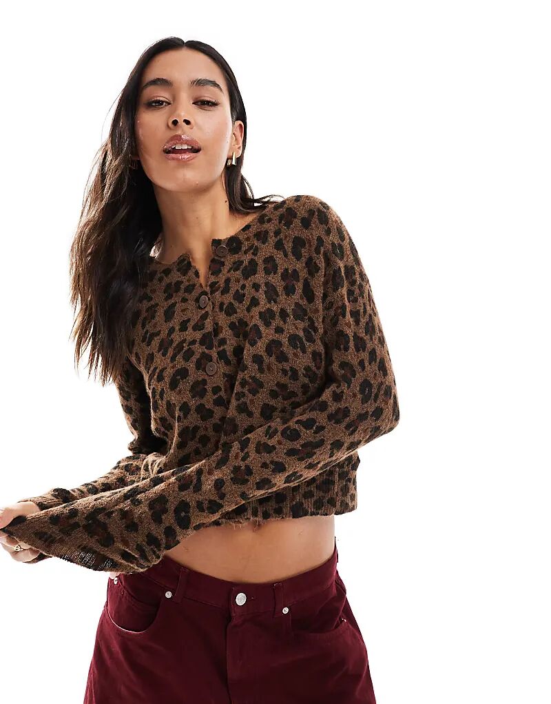

Вязаный кардиган с леопардовым принтом Pull&Bear