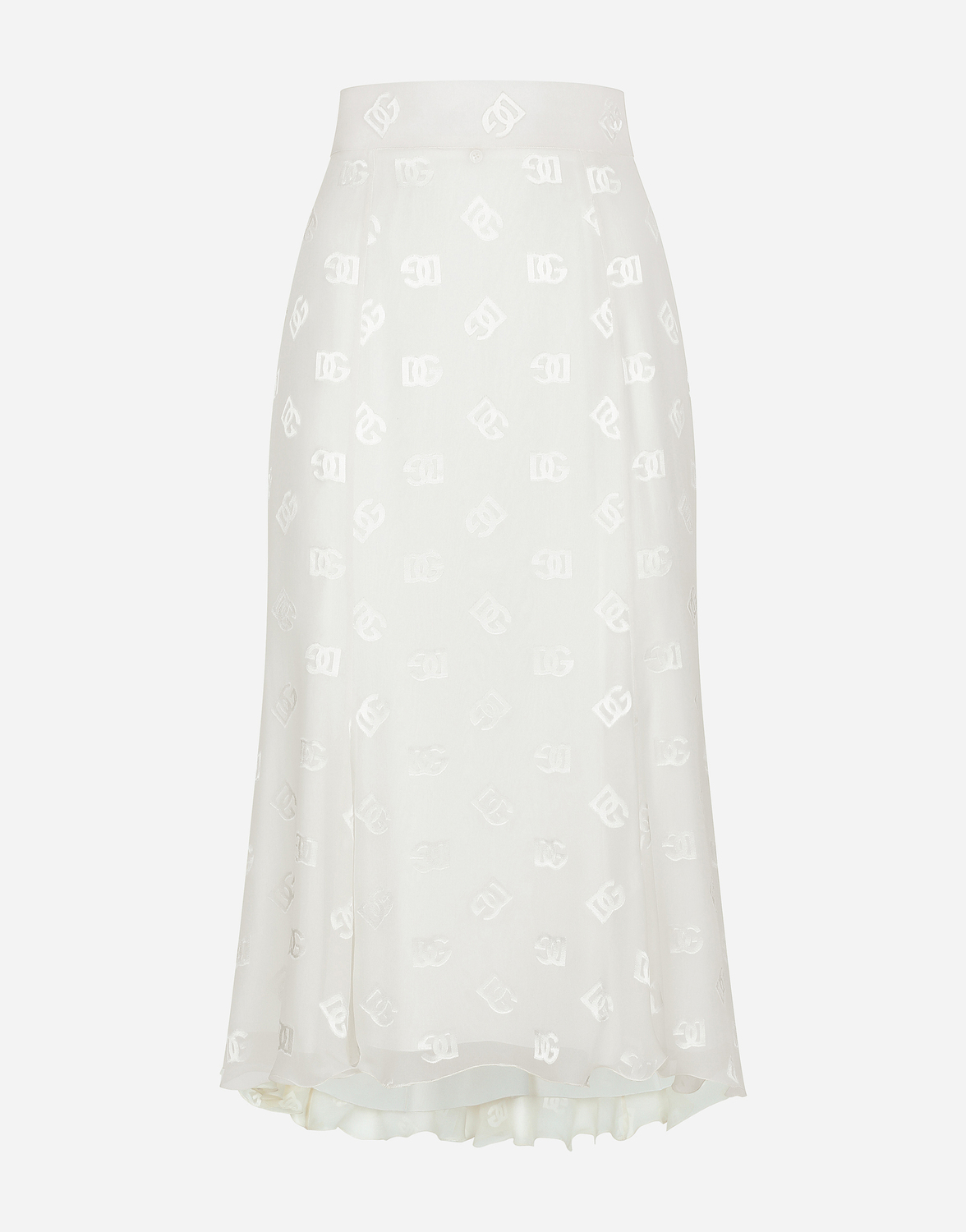 

Юбка-годе из атласного деворе с логотипом dg Dolce & Gabbana, белый