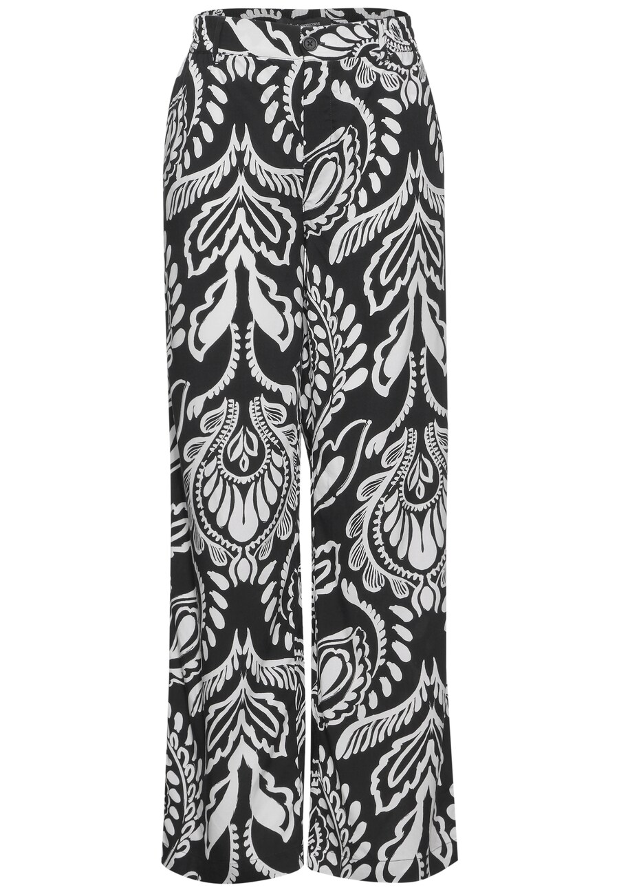 

Тканевые брюки STREET ONE Wide leg Pants, черный/белый