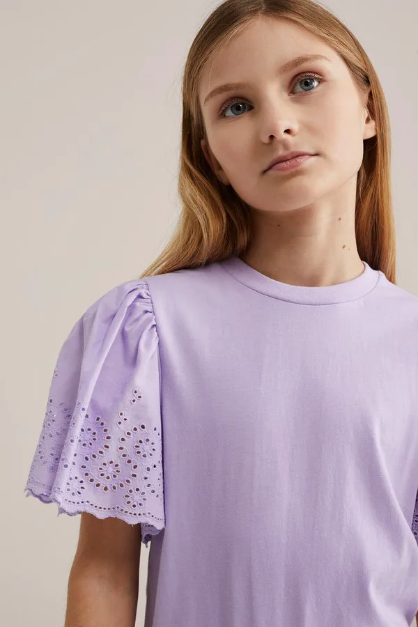 Простая футболка We Fashion, Lilac — фото 2