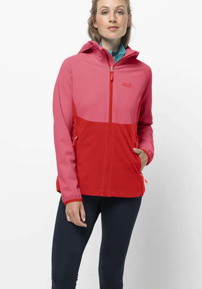 

Куртка из софтшелла Jack Wolfskin "GO HIKE SOFTSHELL W", с капюшоном, цвет Johannisbeere