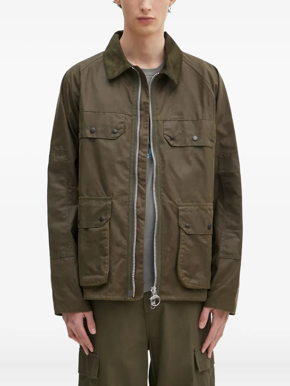 

Вощеная куртка с вельветовым воротником Barbour, коричневый