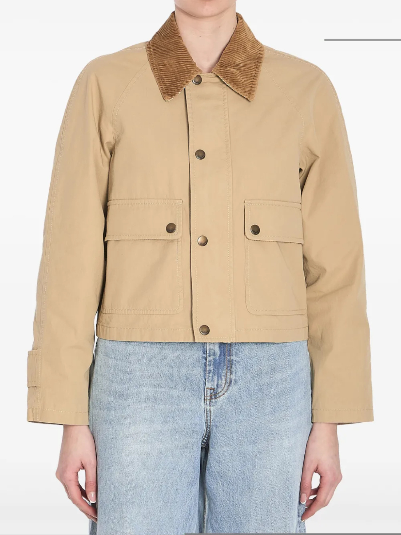 Куртка Burberry, укороченная, хлопковая, нейтральный