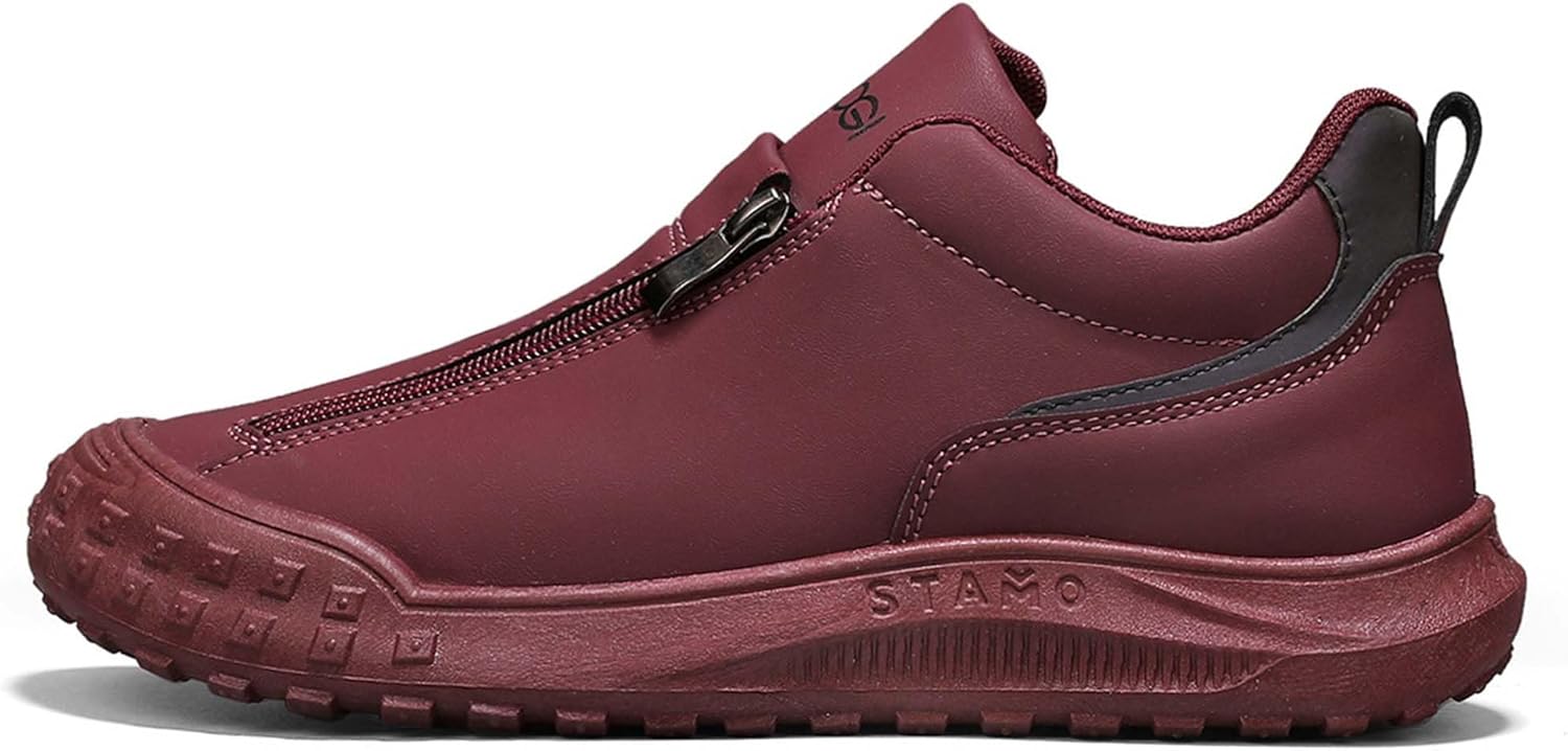 

Модные кроссовки с молнией посередине, подошва в виде шины, ретро и простые классические повседневные мужские туфли Generic, красный