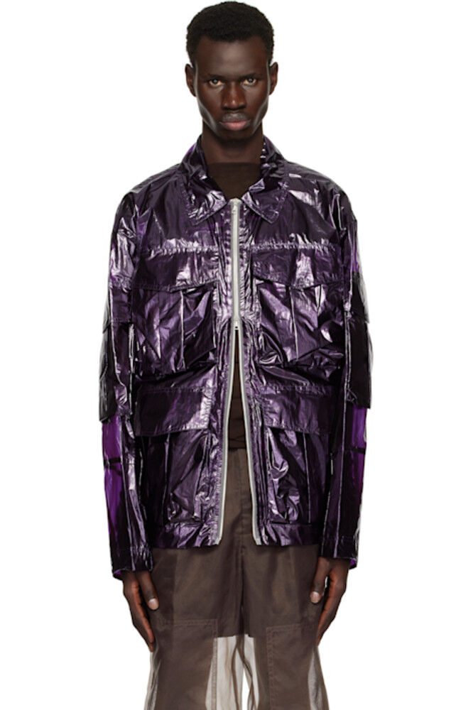 

Прозрачная куртка фиолетового цвета с эффектом перекраски Dries Van Noten