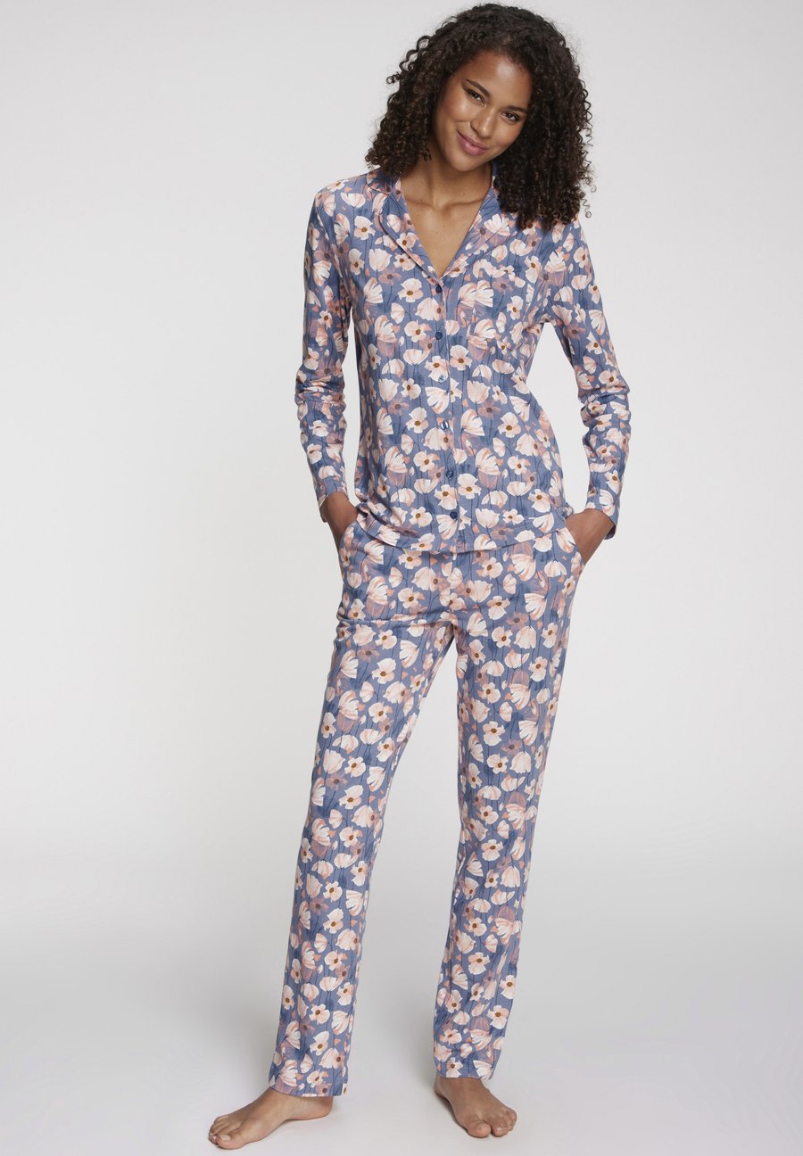 

Пижамные брюки Vivance Pyjama bottoms, Blau-Rosa-Geblümt/Blue
