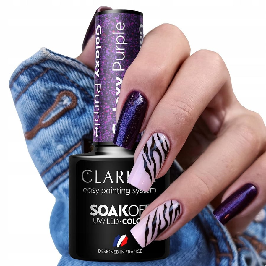 

Claresa Galaxy Purple Hybrid Nail Polish с блестками 5 мл Puderek