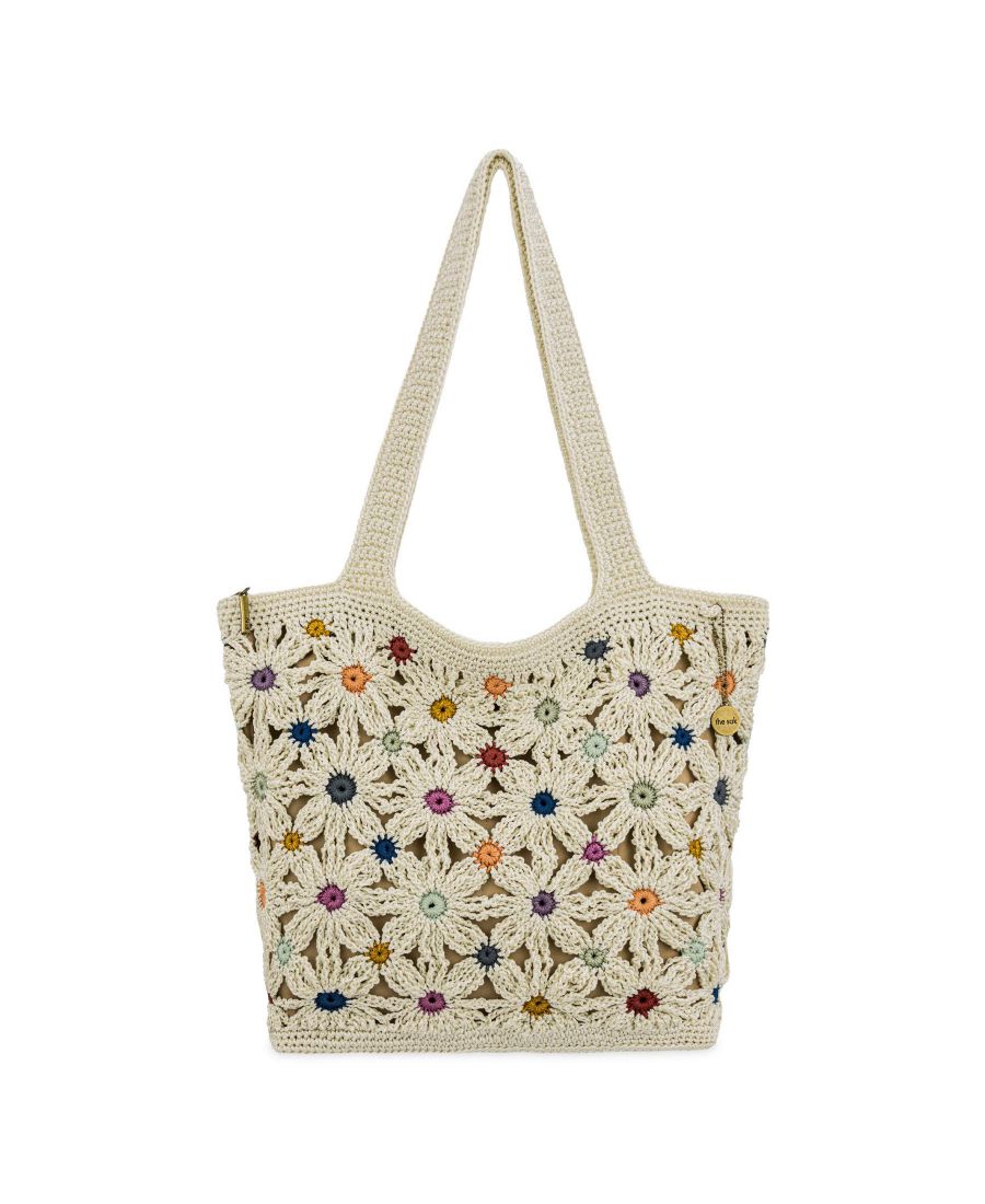 

Классическая большая вязаная сумка-тоут The Sak, Natural Multi Flower