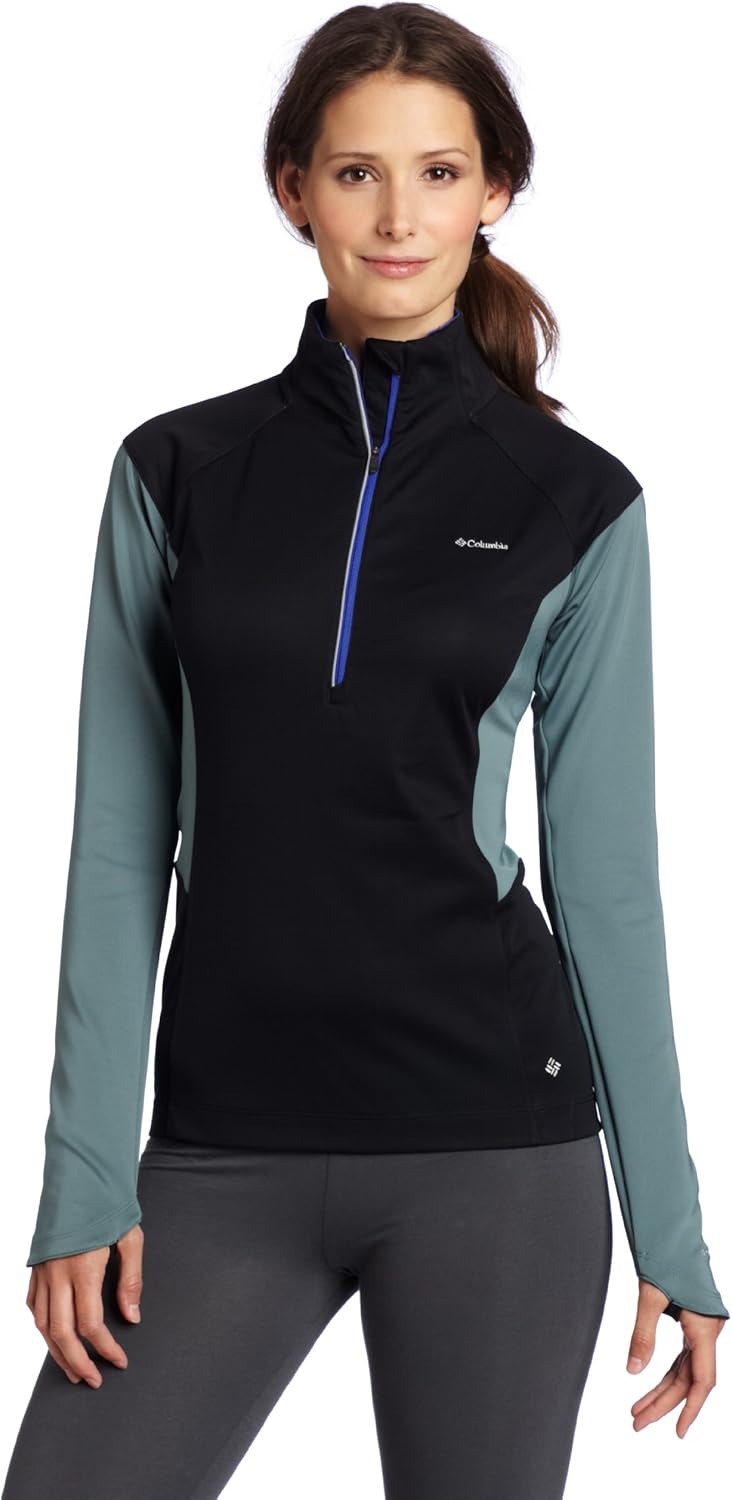 

Футболка Columbia Women's Windefend 1/2 Zip Shirt, Black, Черный, Футболка Columbia Women's Windefend 1/2 Zip Shirt, Black
