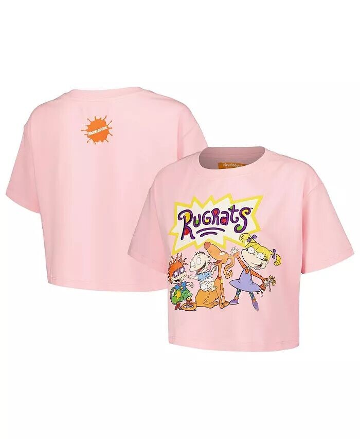 

Женская розовая укороченная футболка свободного кроя Rugrats Group Freeze Max