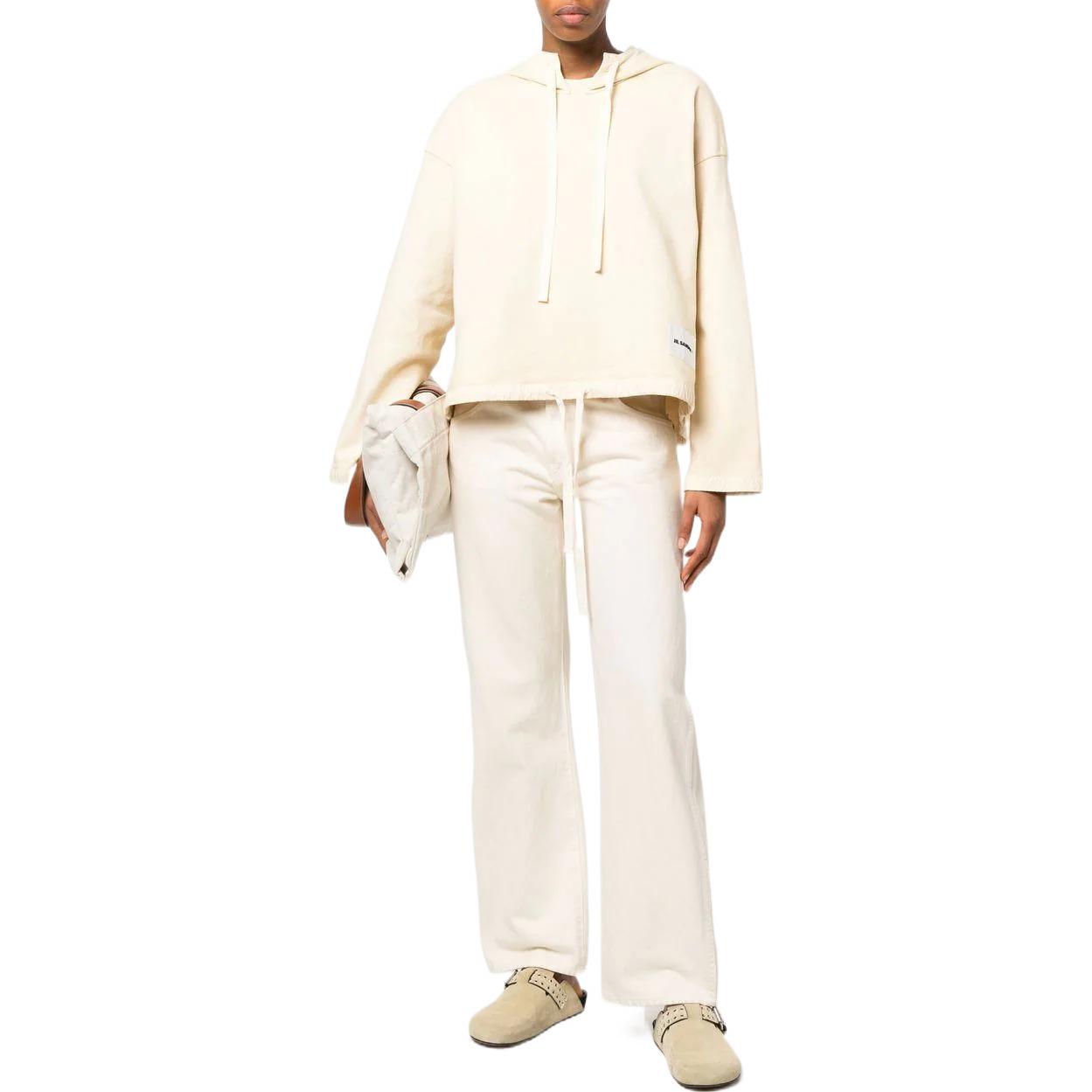 Толстовка с вязаным капюшоном и нашивкой-логотипом JIL SANDER, светло-желтый — фото 4