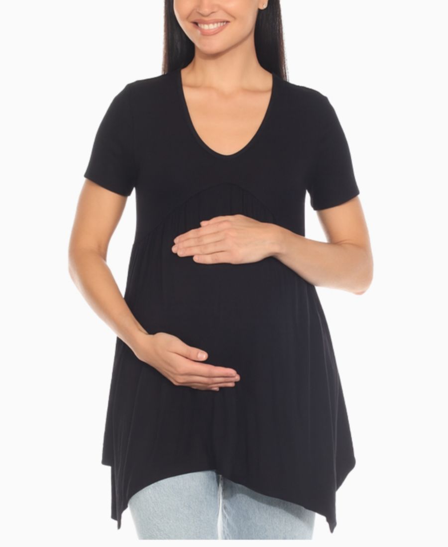 

Женская присборенная блузка для беременных White Mark, Black