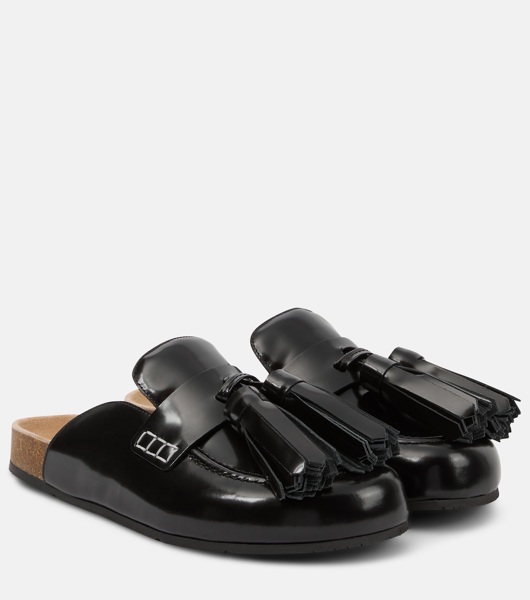 Кожаные мюли с кисточками JW Anderson, черный