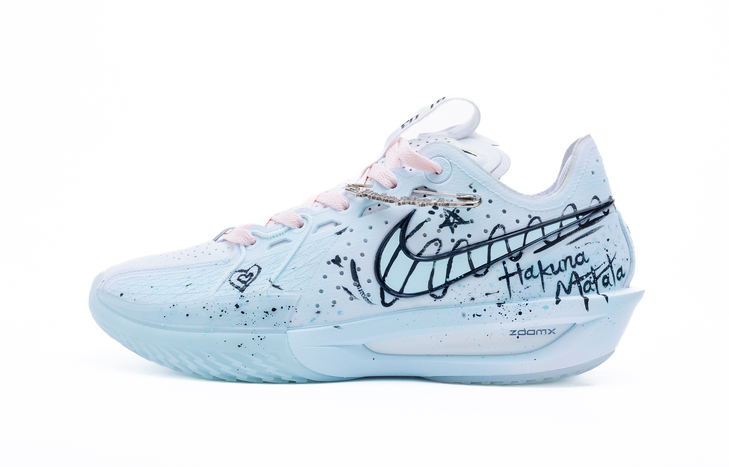 

Nike Баскетбольные кроссовки Air Zoom GT Cut 3 с двумя боковыми амортизирующими свойствами, мужские, сине-розовые