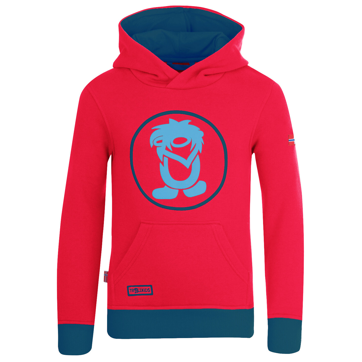 

Толстовка с капюшоном Trollkids Kid's Troll, цвет Spicy Red/Dolphin/Petrol