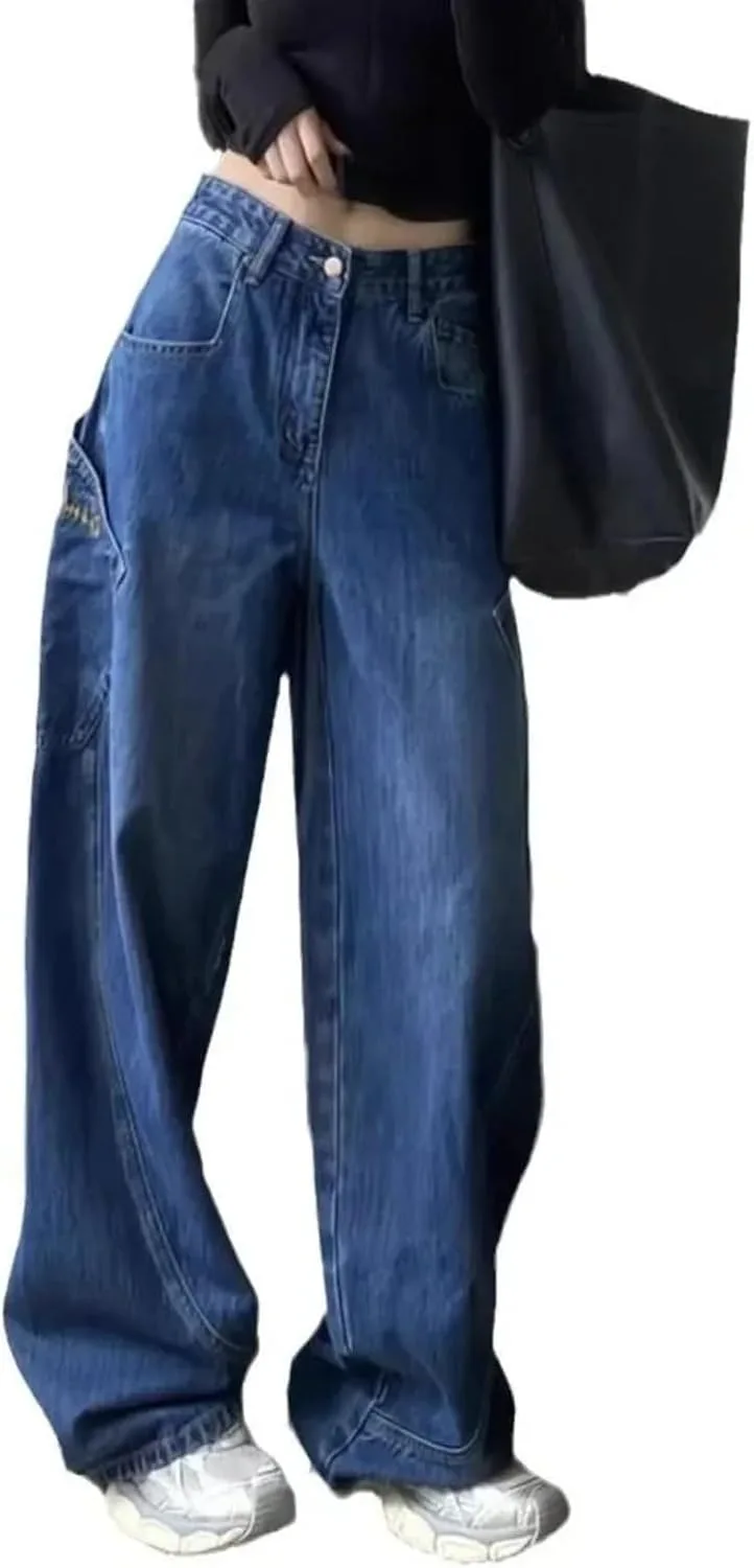 

Джинсы High Street широкие женские осень-зима свободные Tinpia