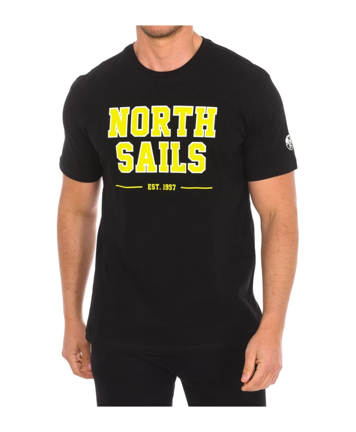 

Футболка с короткими рукавами и ребристым воротником North Sails, черный