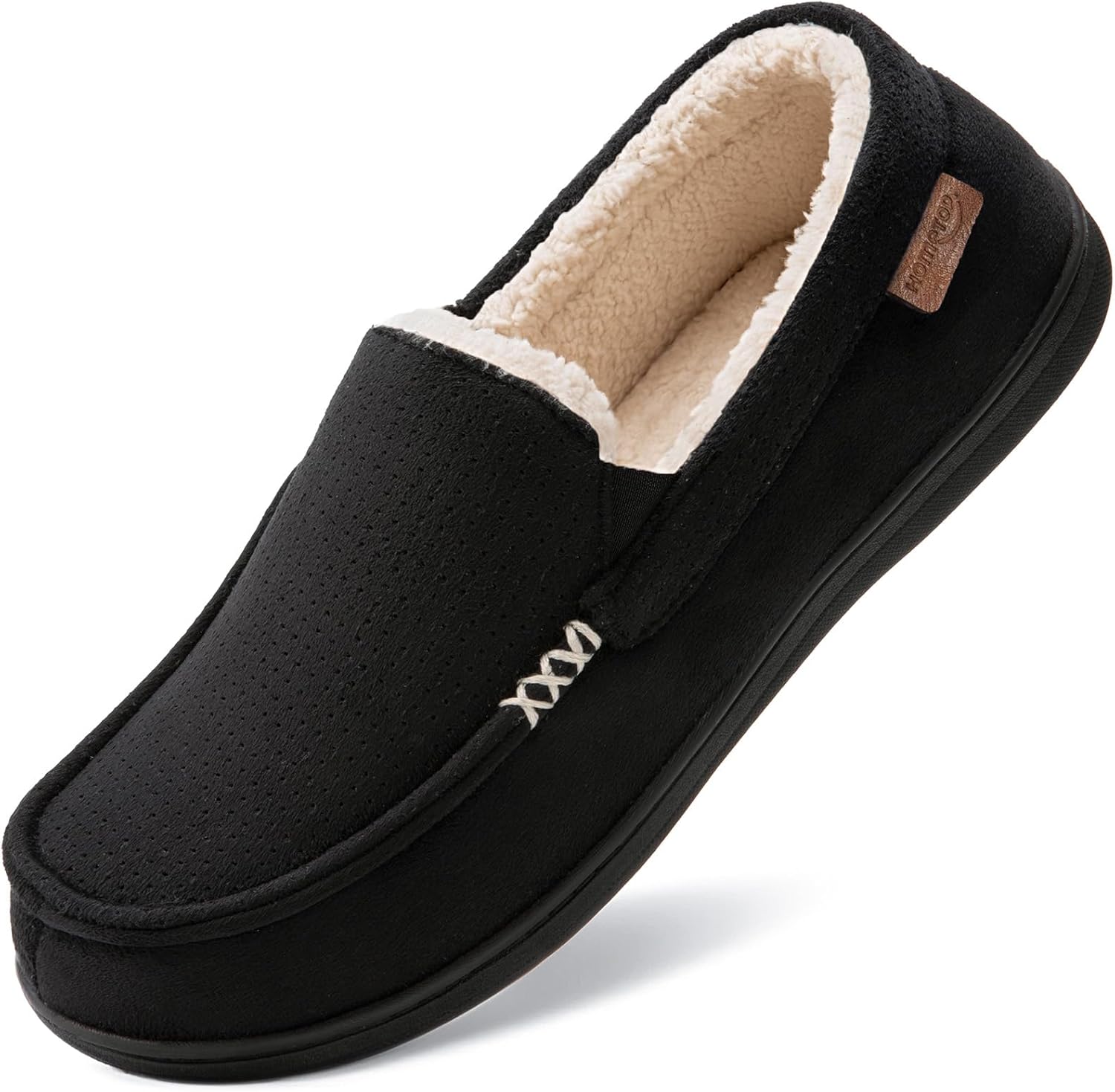 

Мужские классические мокасины HomeTop с удобной амортизирующей стелькой для дома, черный