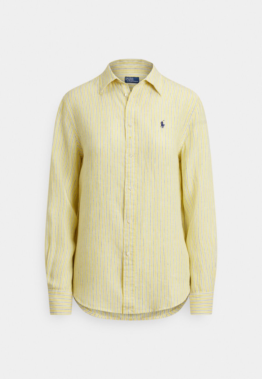 Блуза Polo Ralph Lauren CLASSIC FIT STRIPED LINEN SHIRT, Yellow/Blue/White/Yellow — фото 4