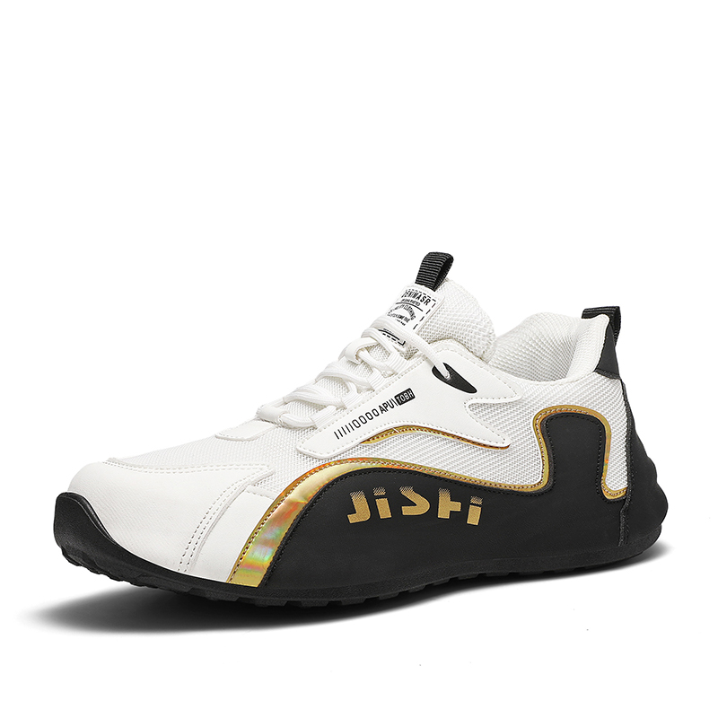 

SHOUBA Мужские легкие повседневные низкие кеды с амортизацией и устойчивостью к истиранию бело-черные, цвет White Black