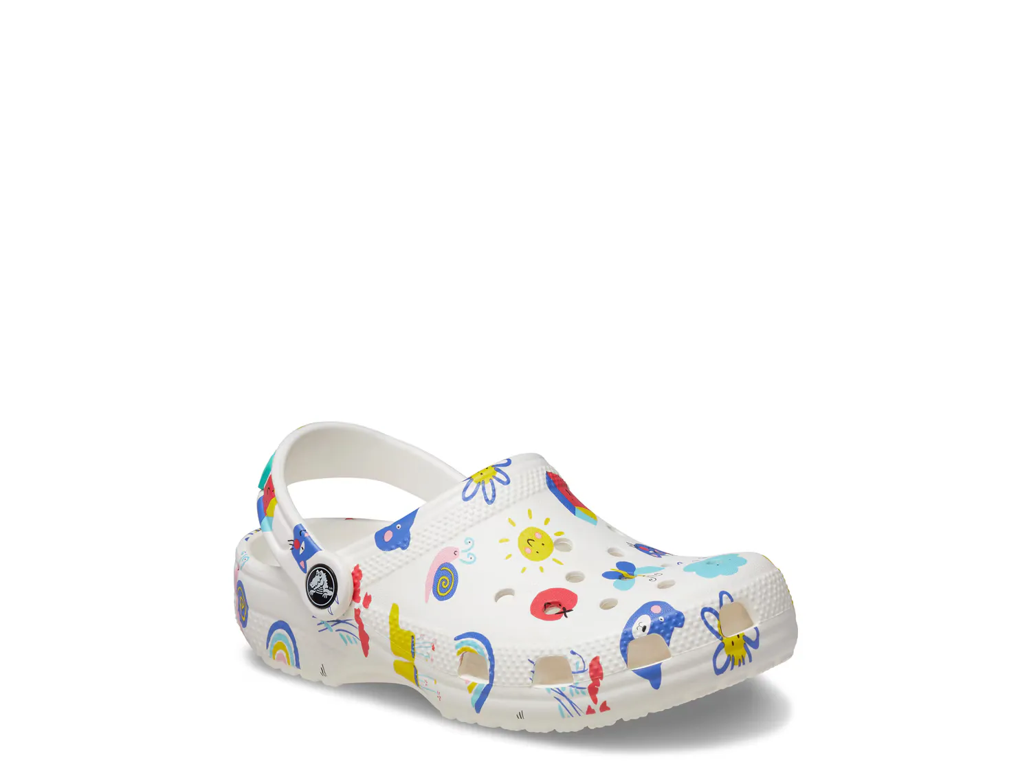

Сандалии Classic Doodle Print Clog Crocs, белый/мультиколор