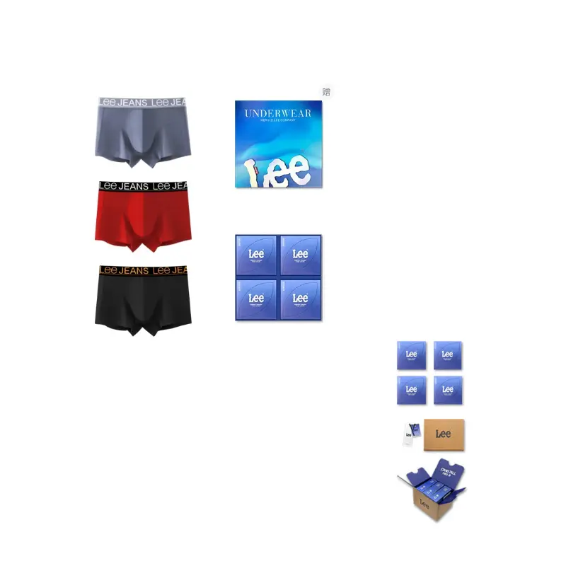 

Мужские трусы боксеры упаковка 3 штуки Lee, черный
