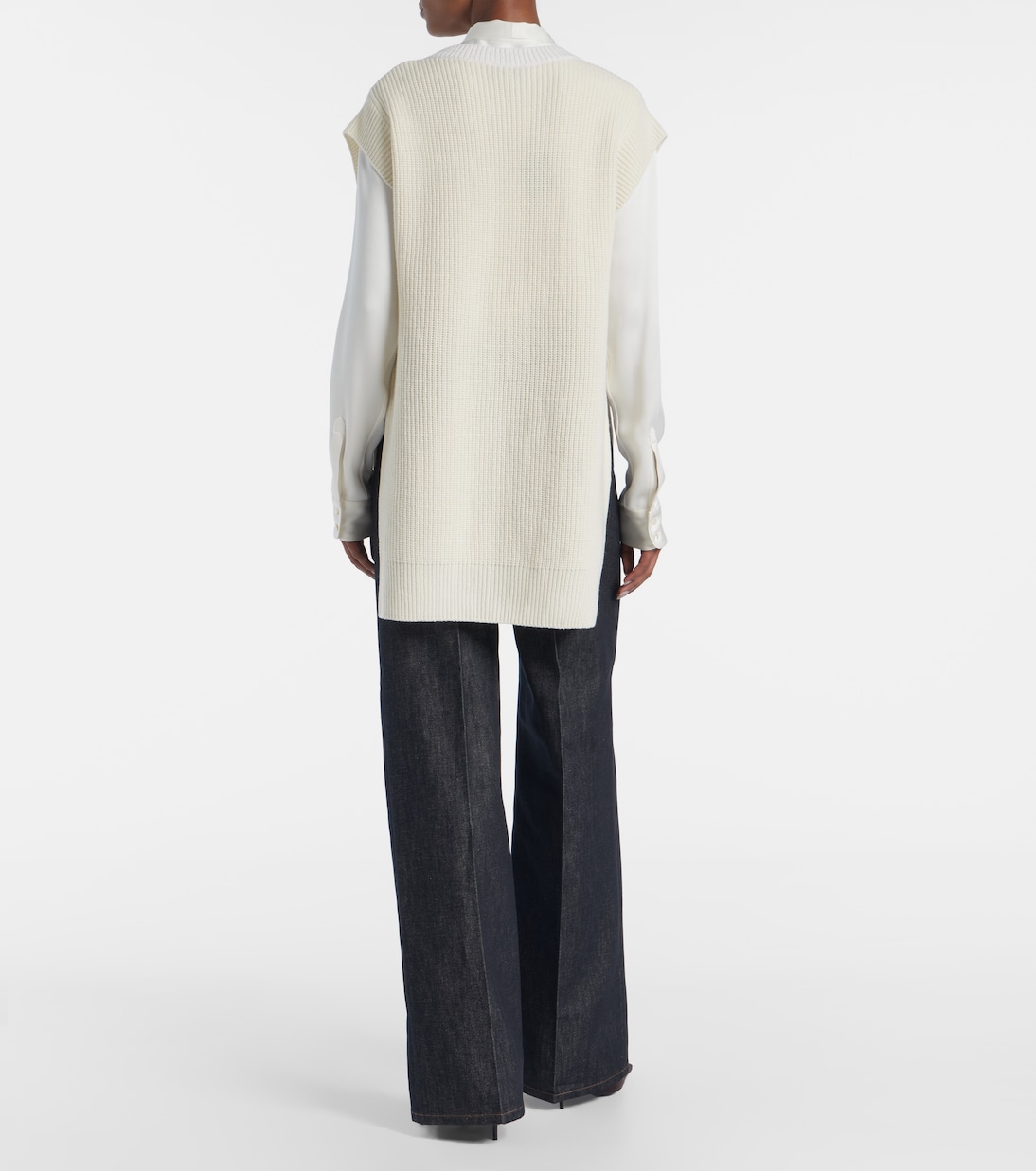 Жилет из кружева из чистой шерсти Stella McCartney, Natural — фото 3