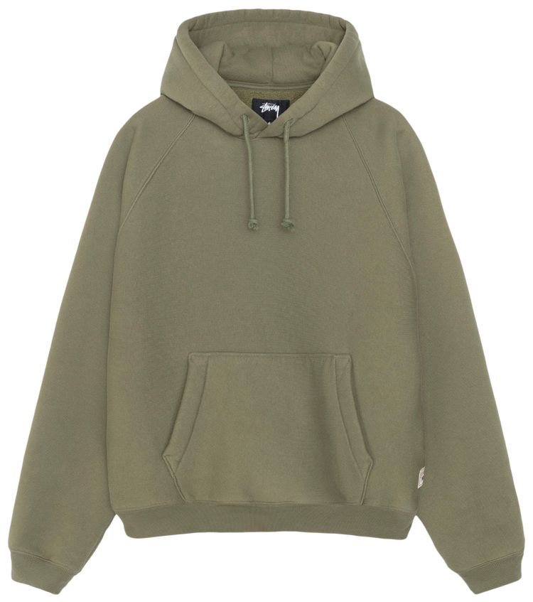 

Худи Stussy Fleece Raglan Hoodie 'Olive', зеленый
