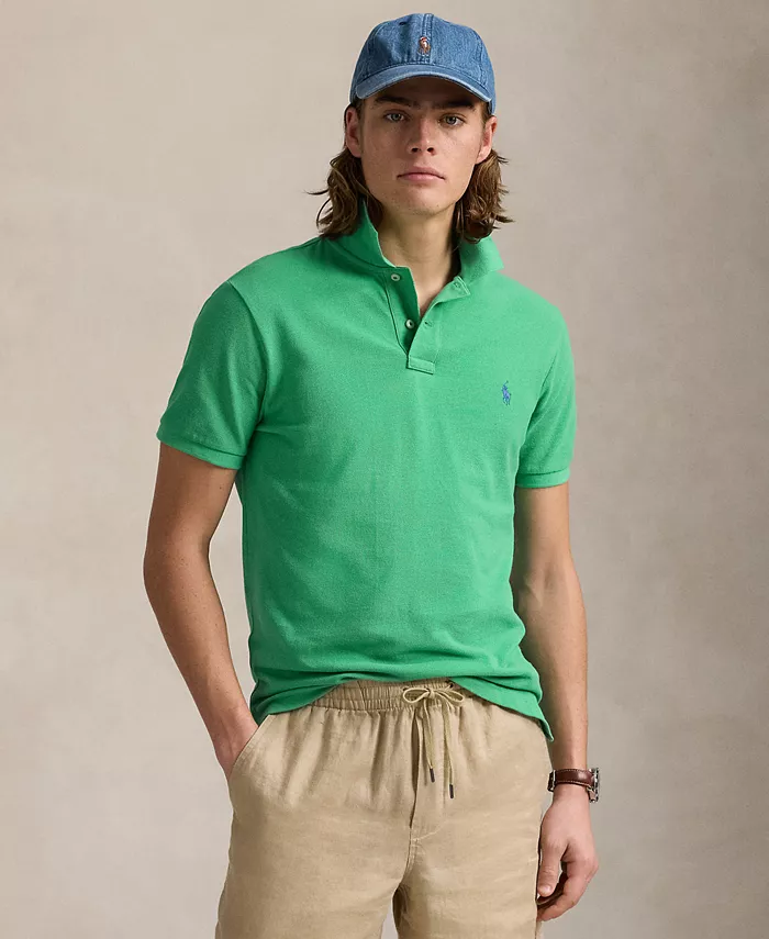 

Мужская хлопковая поло Slim Fit с сетчатой тканью Polo Ralph Lauren, зеленый