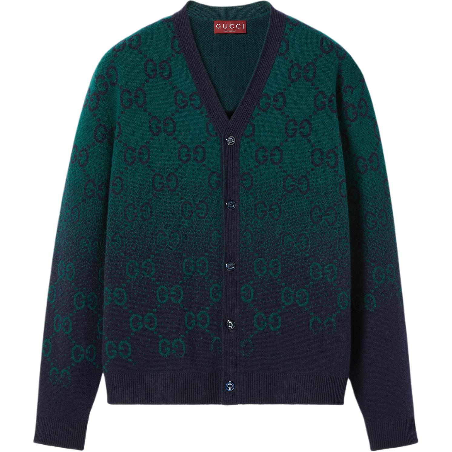

Кардиган Degrade Jacquard GUCCI, тёмно-зелёный