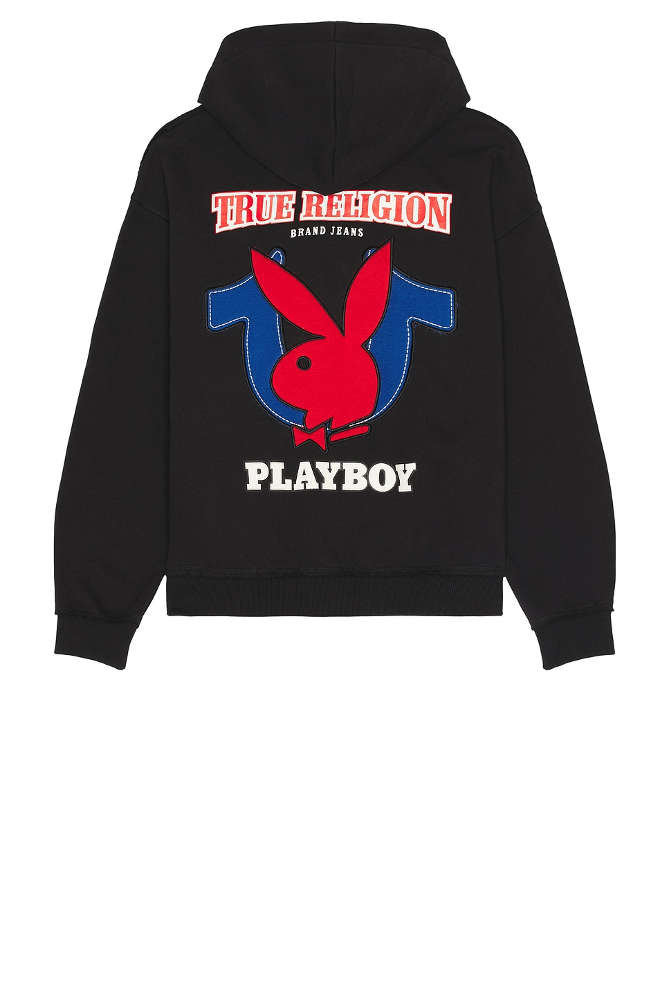 

X Playboy флисовая толстовка с молнией True Religion, jet black
