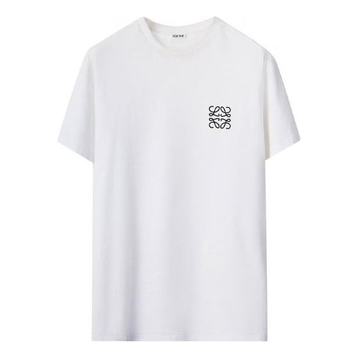 

Футболка Men's LOEWE Anagram Embroidered Cotton Round Neck Short Sleeve White, белый