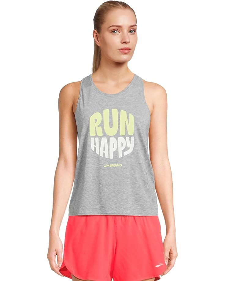 

Топ Brooks Distance Tank 3.0, цвет Heather Ash/Run Happy