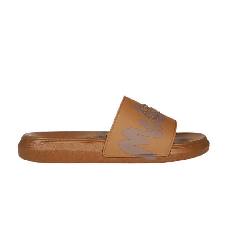 

Шлепанцы Alexander McQueen Rubber Pool Slide 'Graffiti - Brown', коричневый